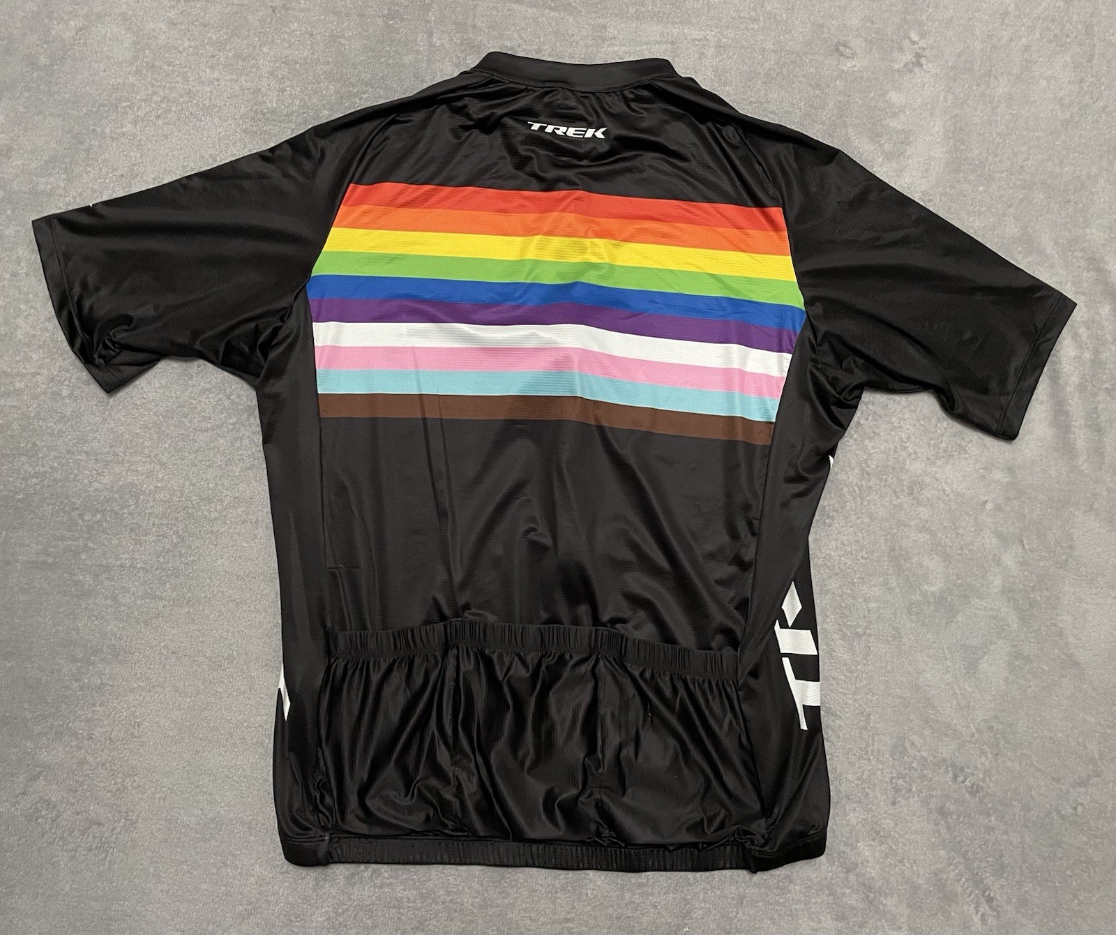 Trek Cycling Jersey Pride Rainbow Stripe Short Sleeve Full Zip Men’s 3XL XXXL