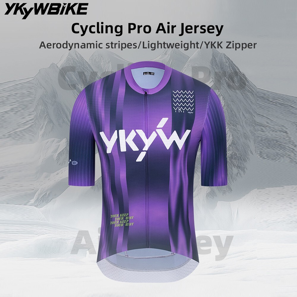 YKYWBIKE 2025 Men Summer Cycling Jersey Pro Team Bicycle Short Sleeve Purple