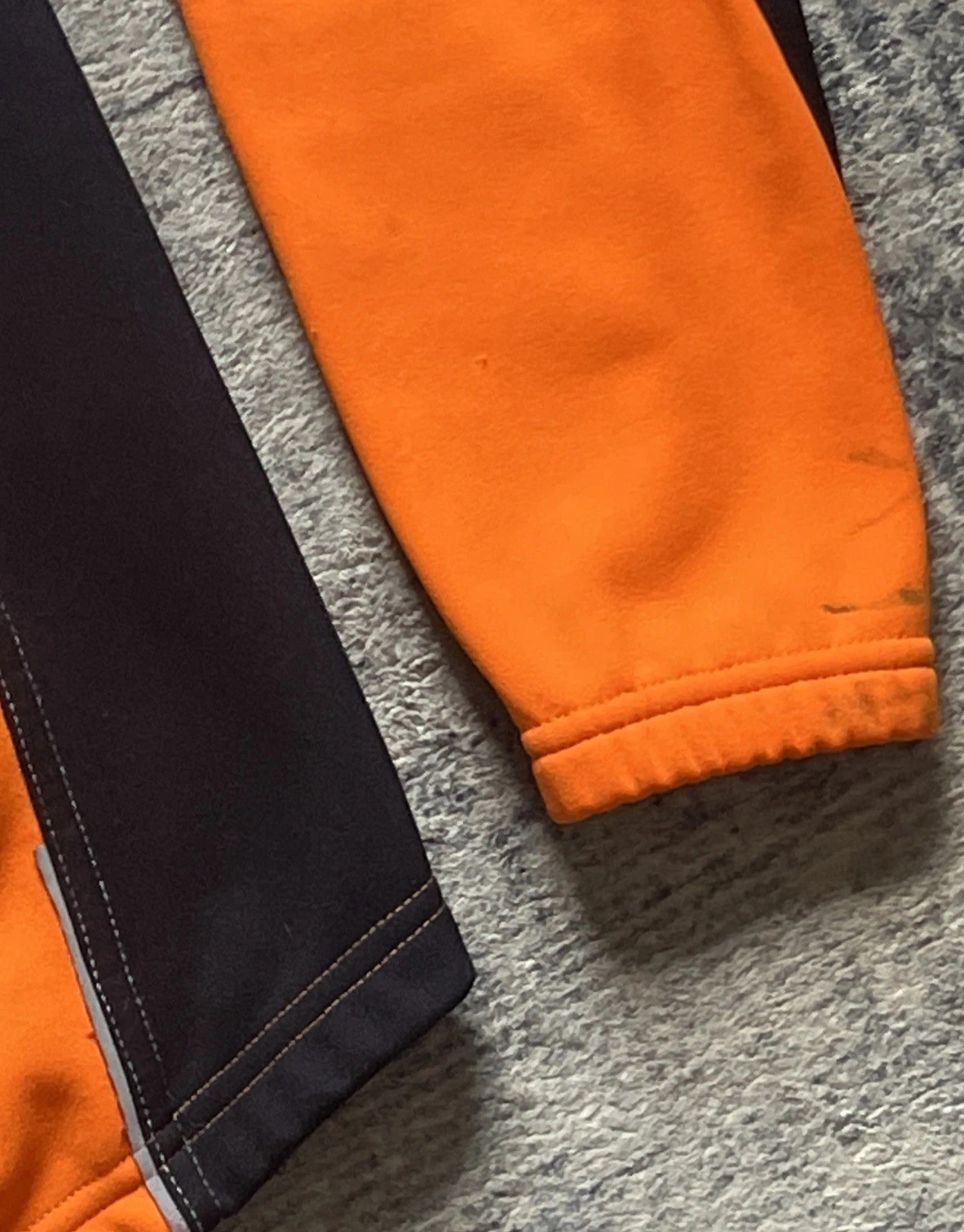 Cycling Jacket Small Orbea Fleece Lined Colorblock Orange Black White Retro Y2K