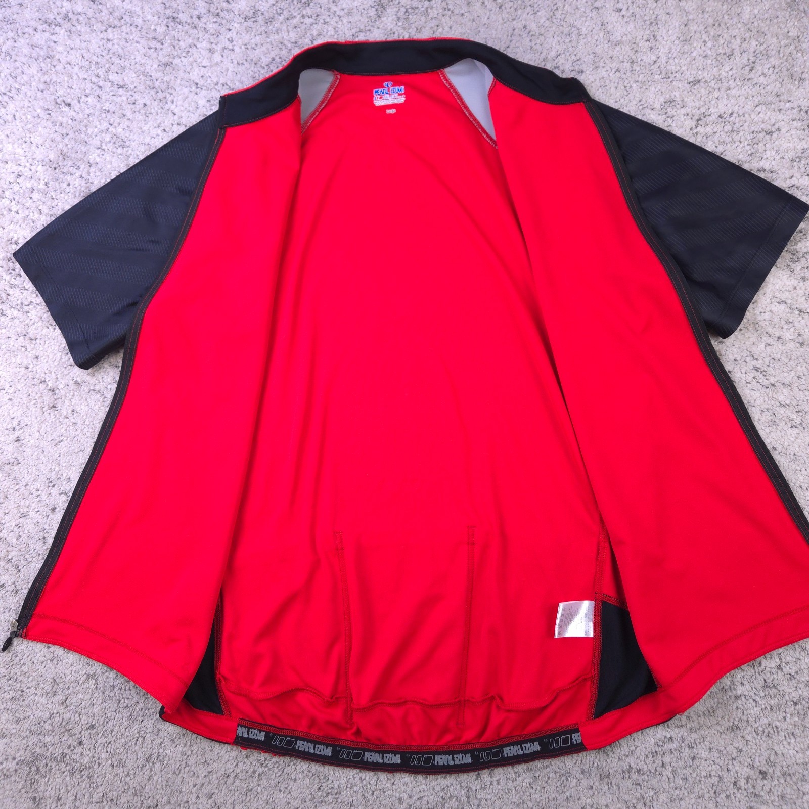 Pearl Izumi Select Cycling Jersey Mens Large Full Zip Short Sleeve Red Black GUC