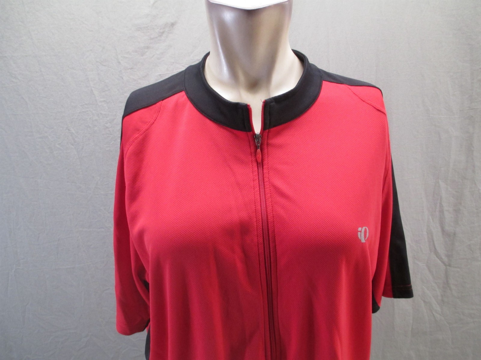 Pearl Izumi Size XL Mens Red Cycling Stretch Back Pocket Full Zip Sport Top 359