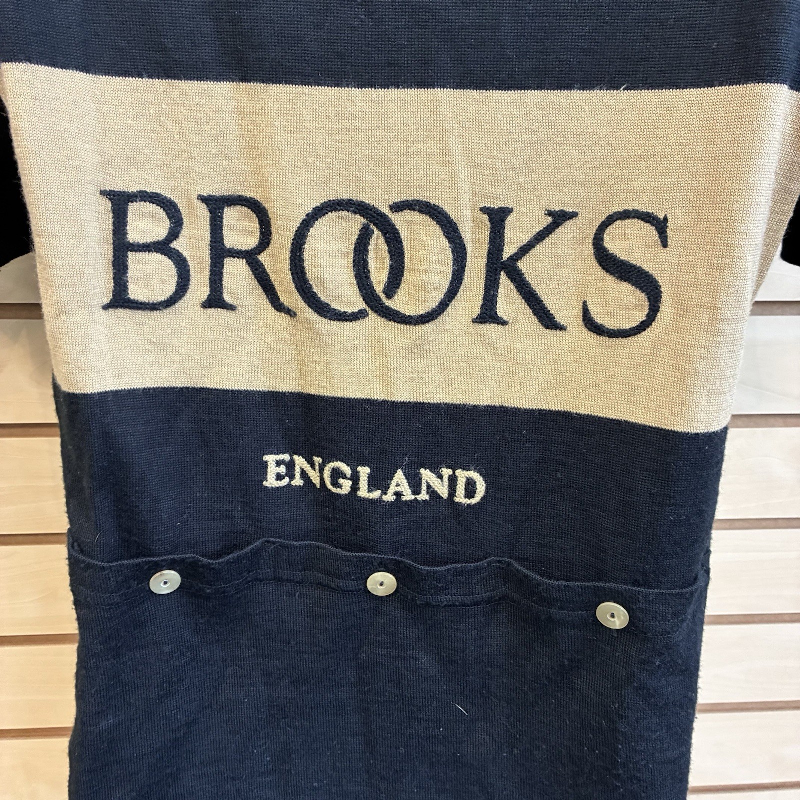 Brooks England Saddle S Eroica Wool Cycling Jersey Small Pockets 1/4 Zip