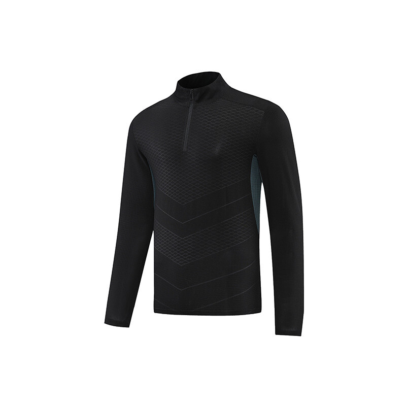 Men’s Stand Collar Fitness Shirt High Elastic Quick Drying Long Sleeve T-shirt
