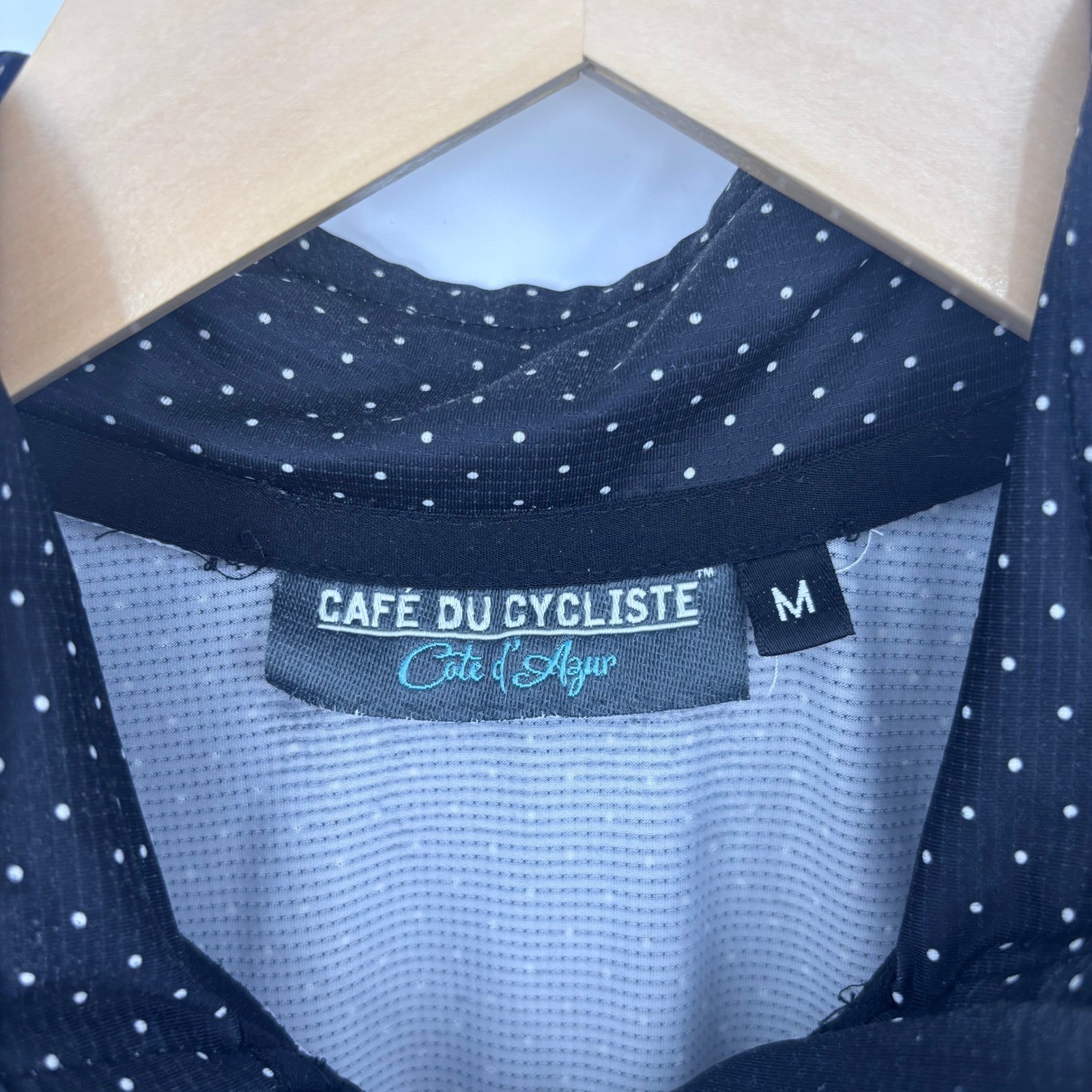 Cafe Du Cycliste Fleurette Cycling Jersey Men M Black Polka Dot Zip La Fournaise