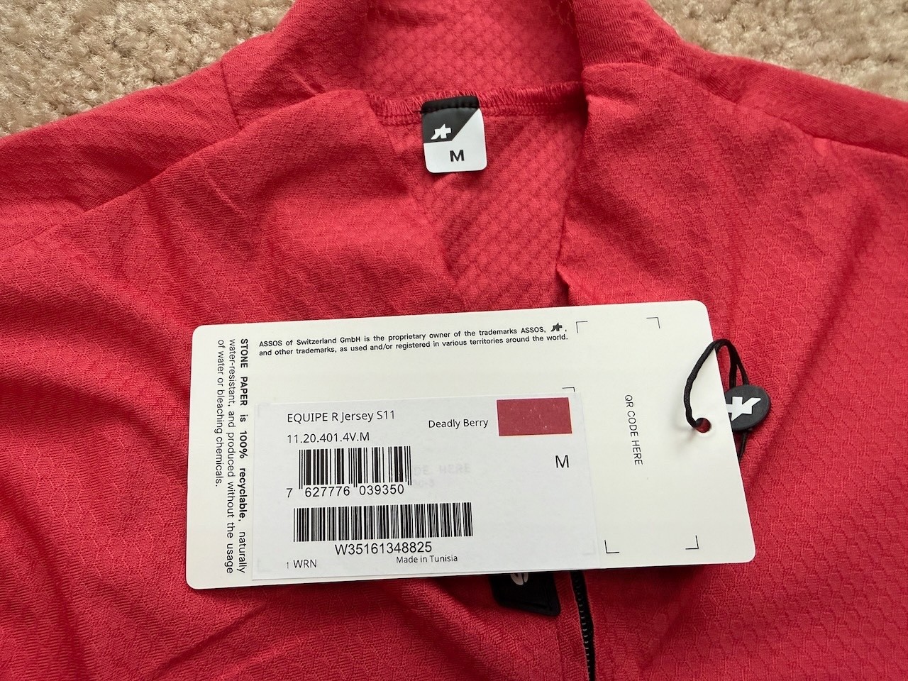 Assos Men’s 2026 EQUIPE R JERSEY S11 Jersey Berry Medium – NEW