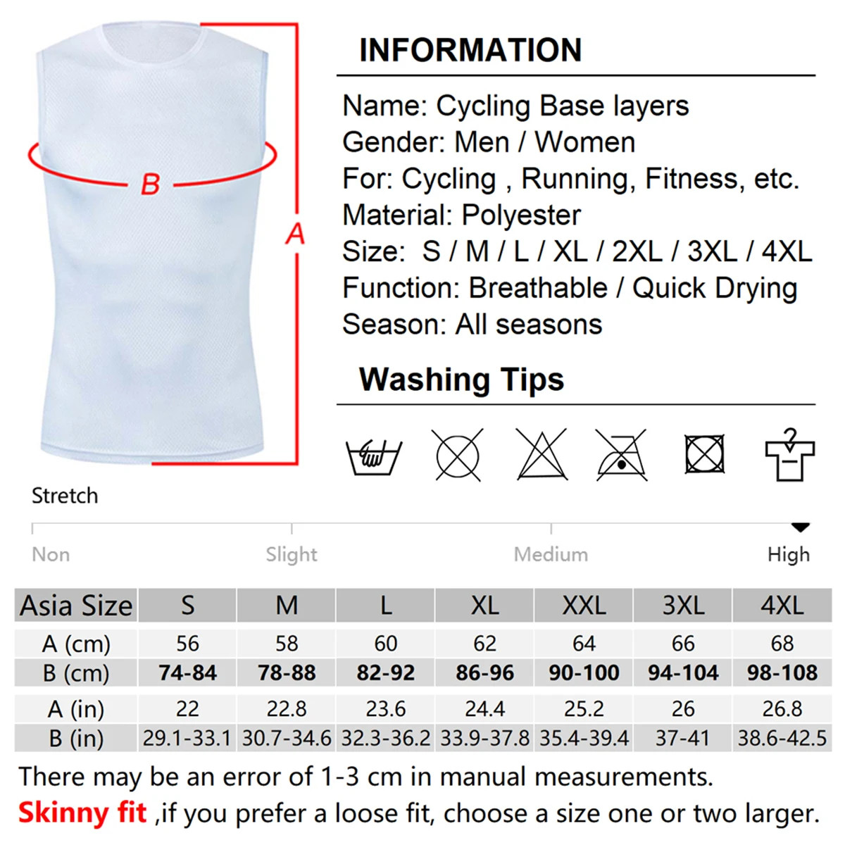 Reflective Cycling Base Layers White Cycling Undershirt Quick Dry Vest Sport Und
