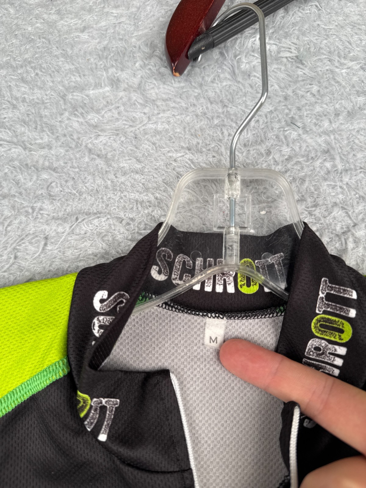Schrott Cycling Jersey Adult Medium Green Black Full Zip Racing Team Polyester