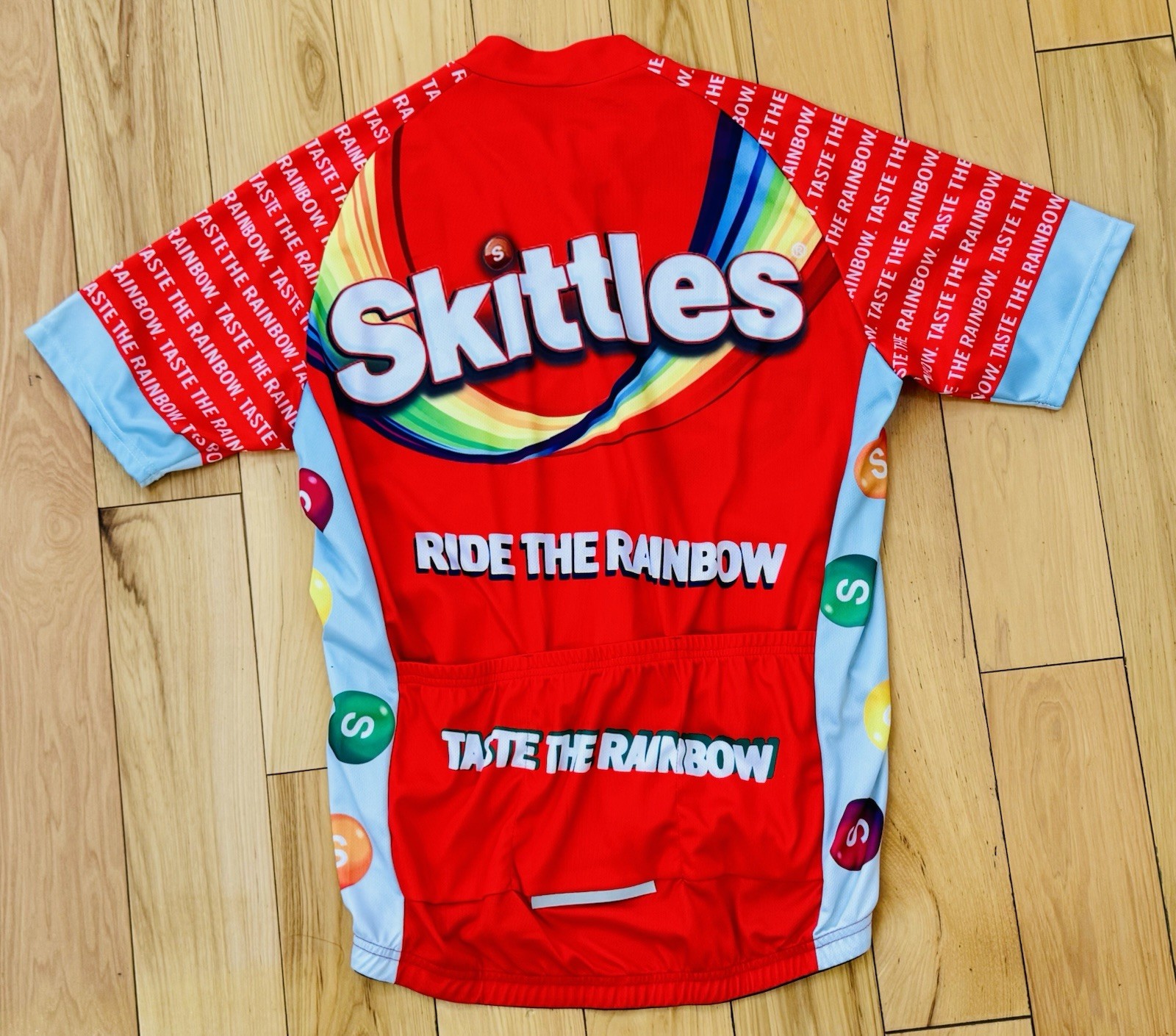 Skittles Ride the Rainbow Men’s Cycling Jersey Size Large