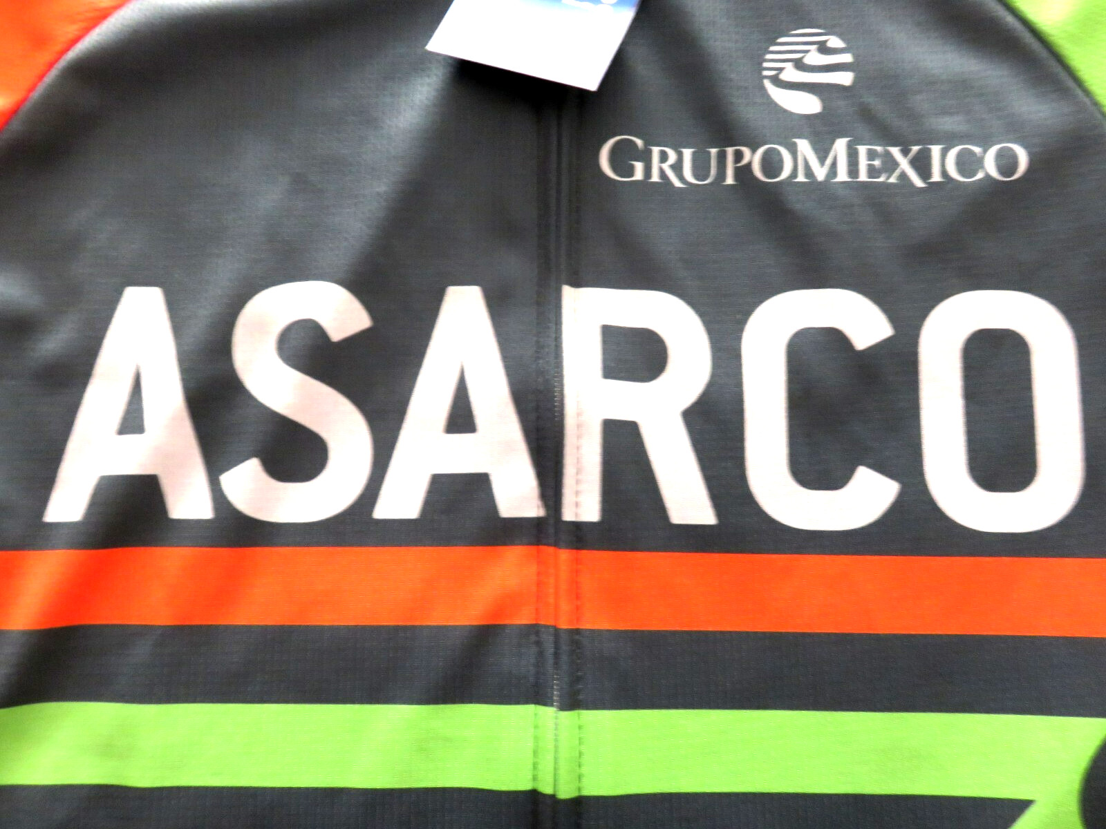 ASARCO Grupo Mexico Bicycle Jersey Miners Multi Color Full Front Zip Club Fit S
