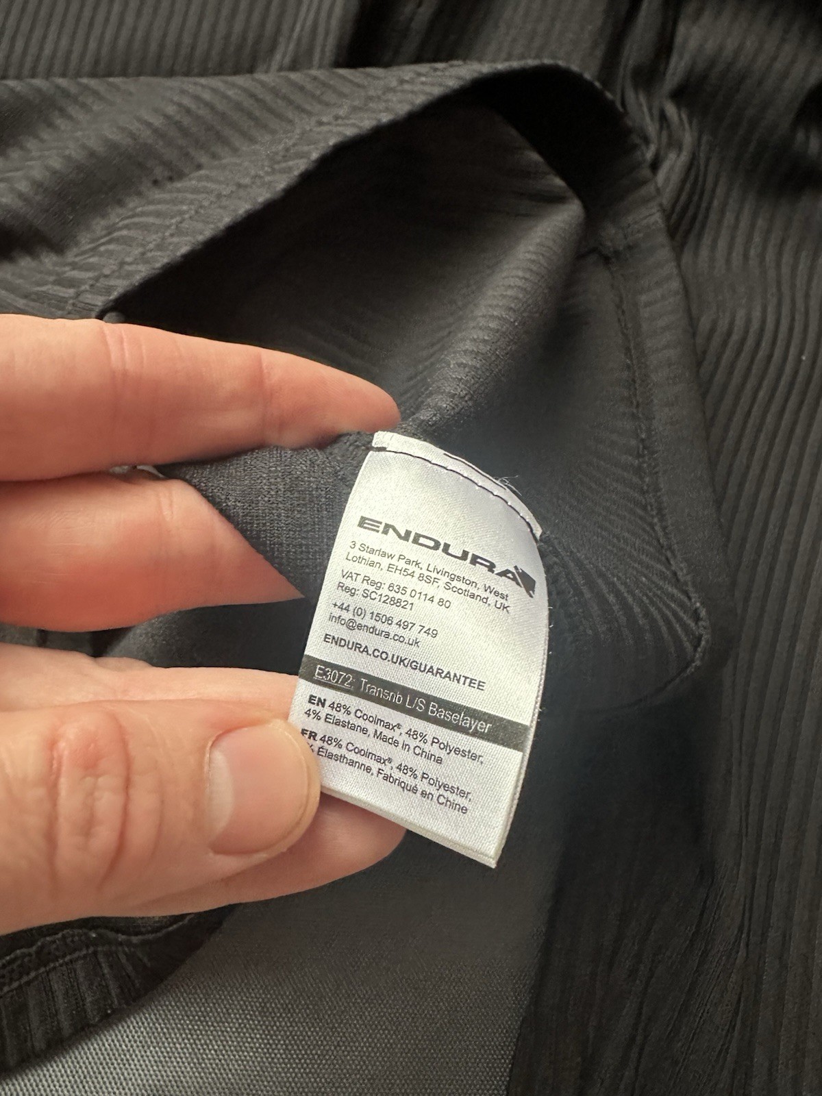 ENDURA JERSEY COMPRESSION LONG SLEEVE SIZE M