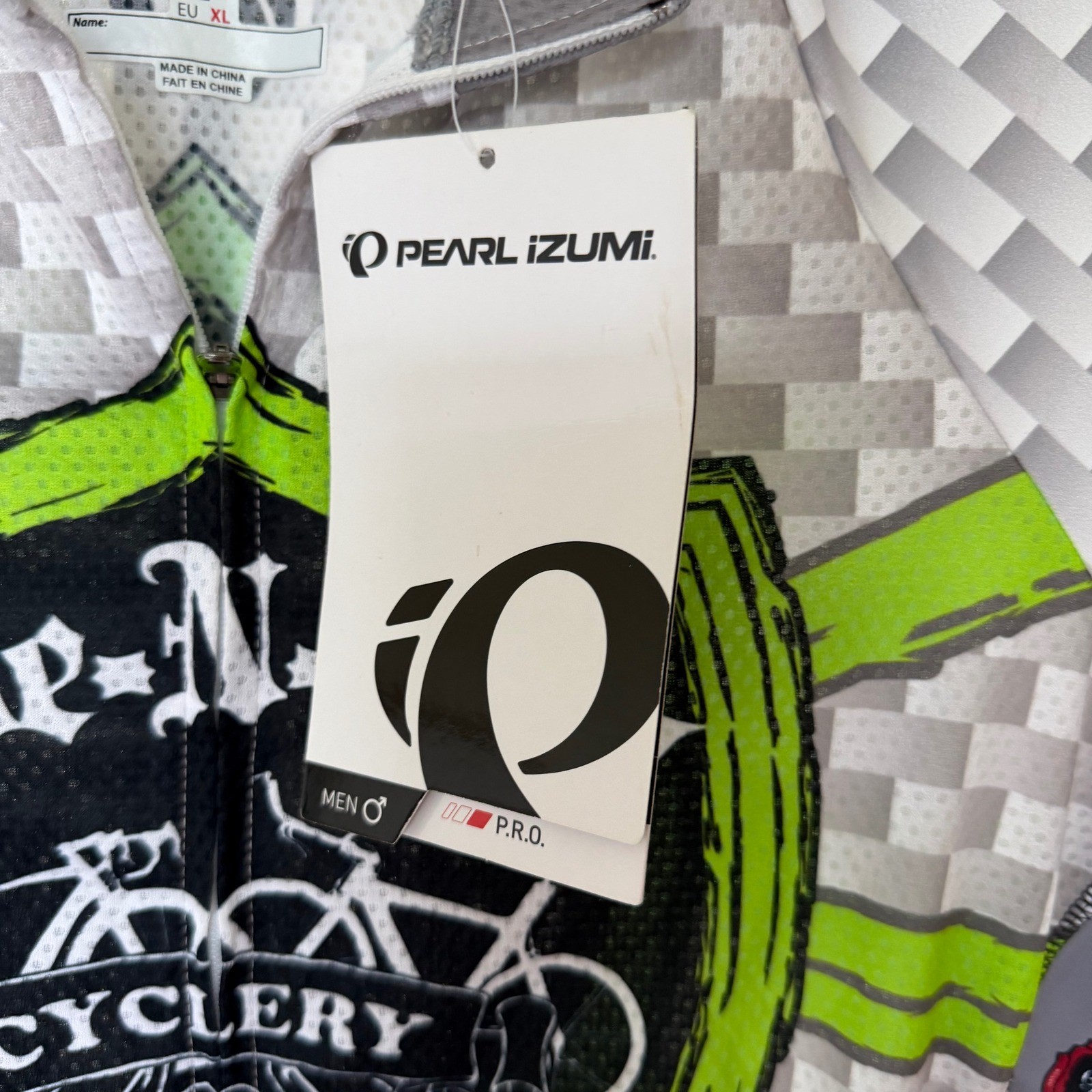 Pearl Izumi Ride-N-Roll Cyclery P.R.O. Cycling Jersey Grey Green Large NEW