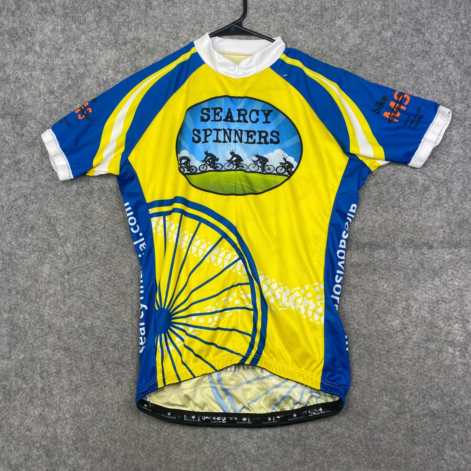 Peak 1 Sports Cycling Jersey 1/2 Zip Men’s Medium Searcy Spinner Yellow