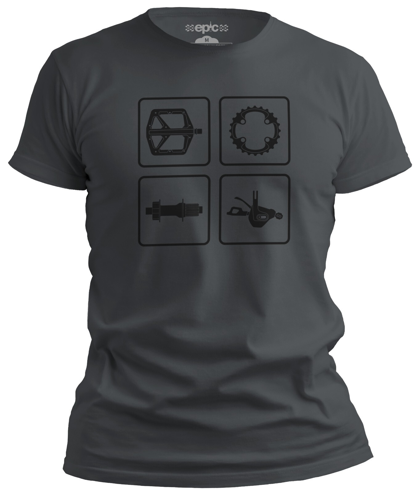 Bike Tech MTB Cycling T-Shirt – Bicycle Component Montage, Gift for Cyclists