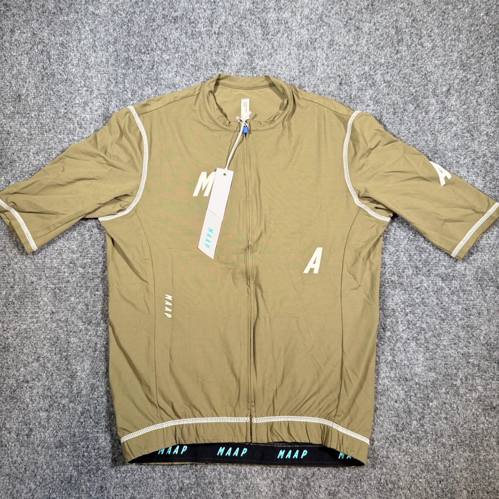 MAAP Training Jersey Cycling Jersey Mens Medium Olive Green Lightweight
