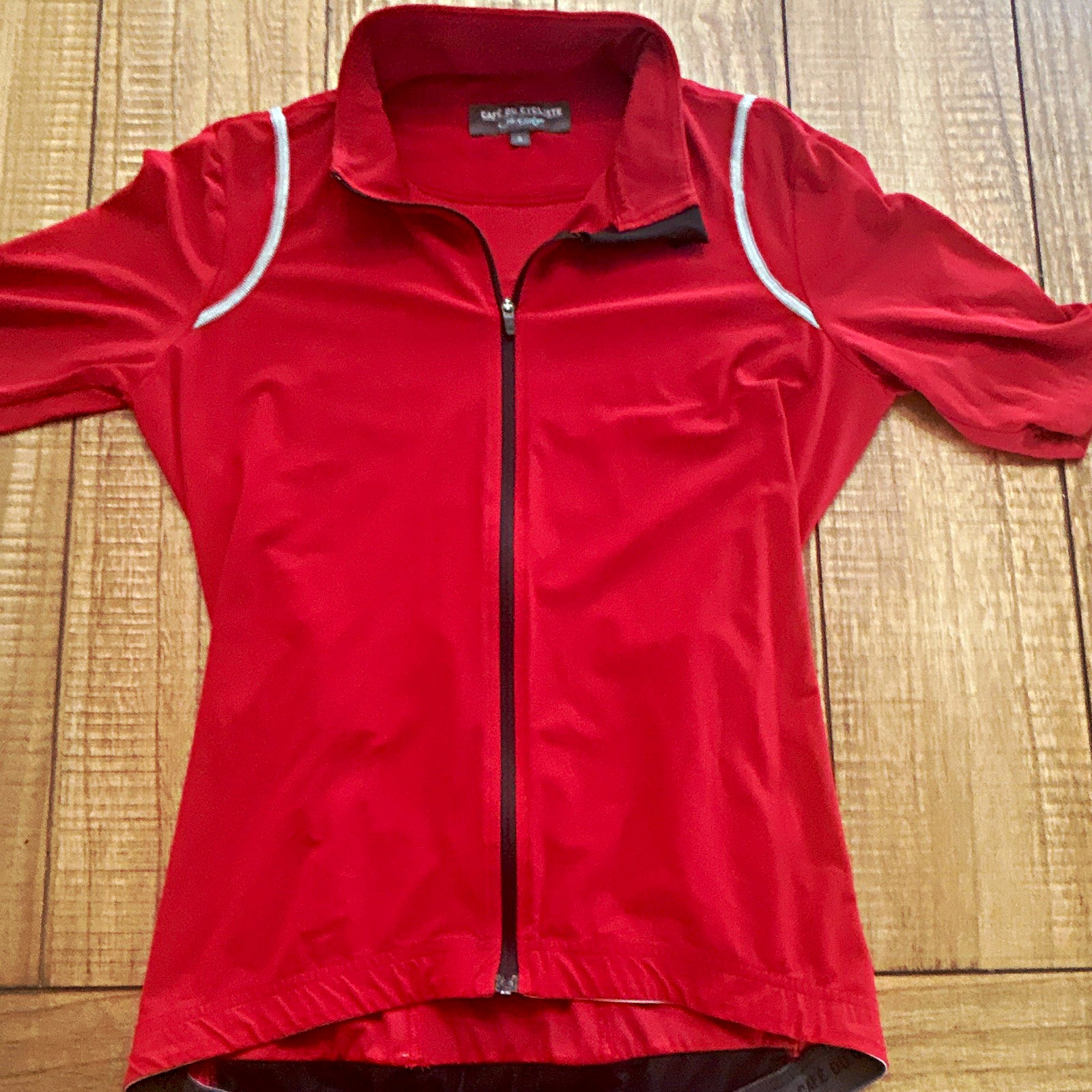 Café du Cycliste Côte d’Azur Women’s Cycling Jersey Full Zip Red/Black S