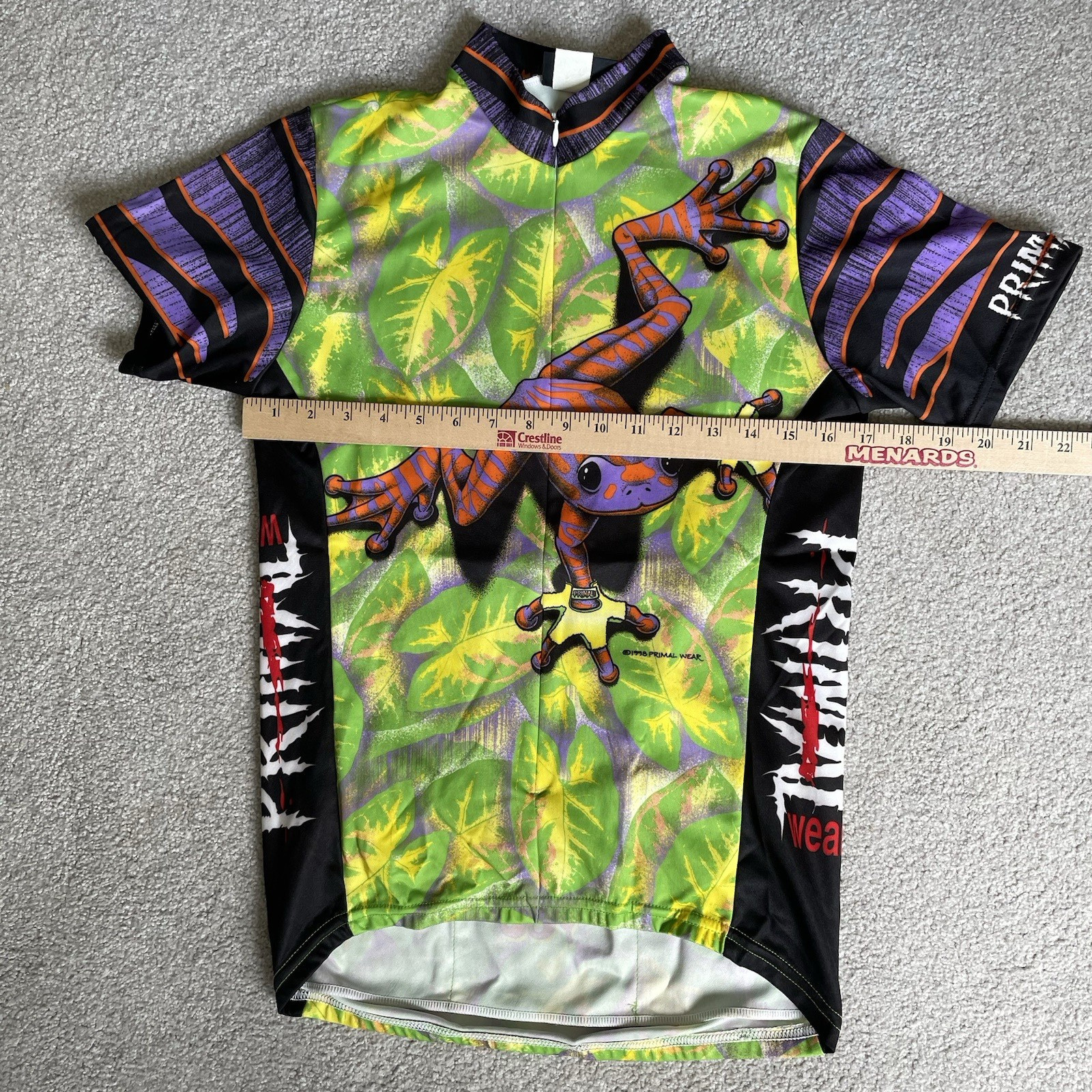 Primal Cycling Jersey Shirt Tropical Frog Print Made In USA Women’s Size Med