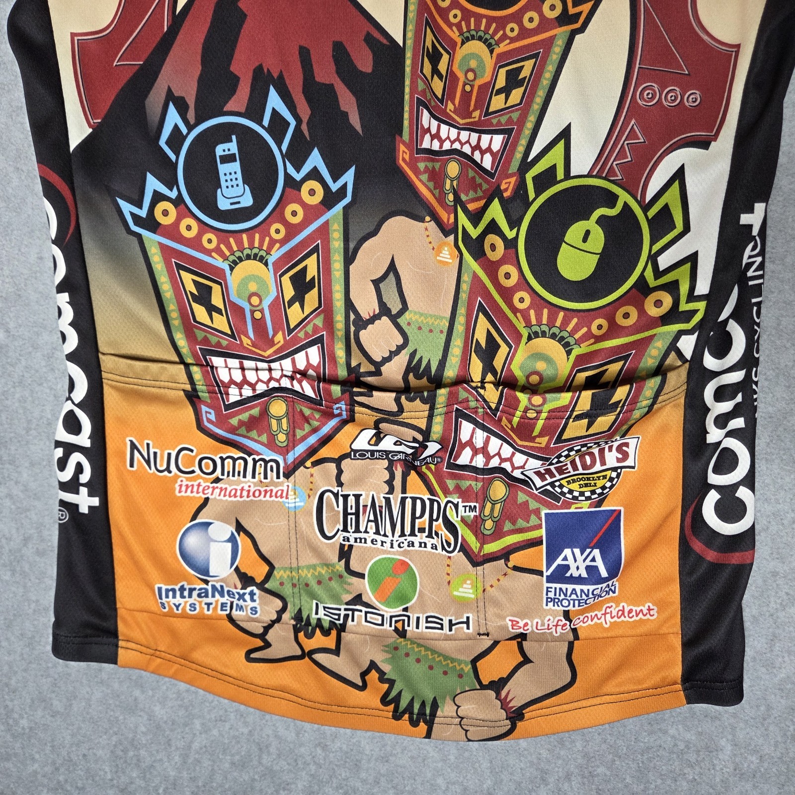 Louis Garneau Cycling Jersey Mens Large Comcast Cranks Cycling Team 1/2 Zip USA