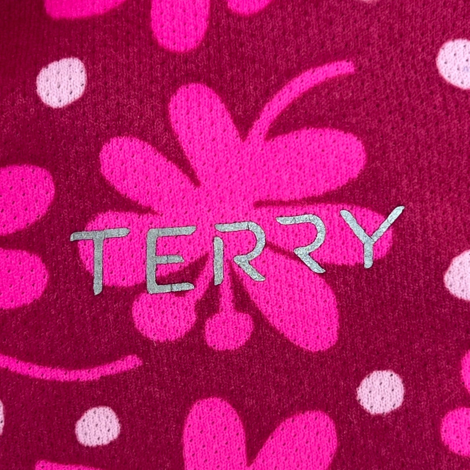 Terry Womens Sun Goddess Cycling Jersey Pink Floral Polka Dot Quarter Zip XL