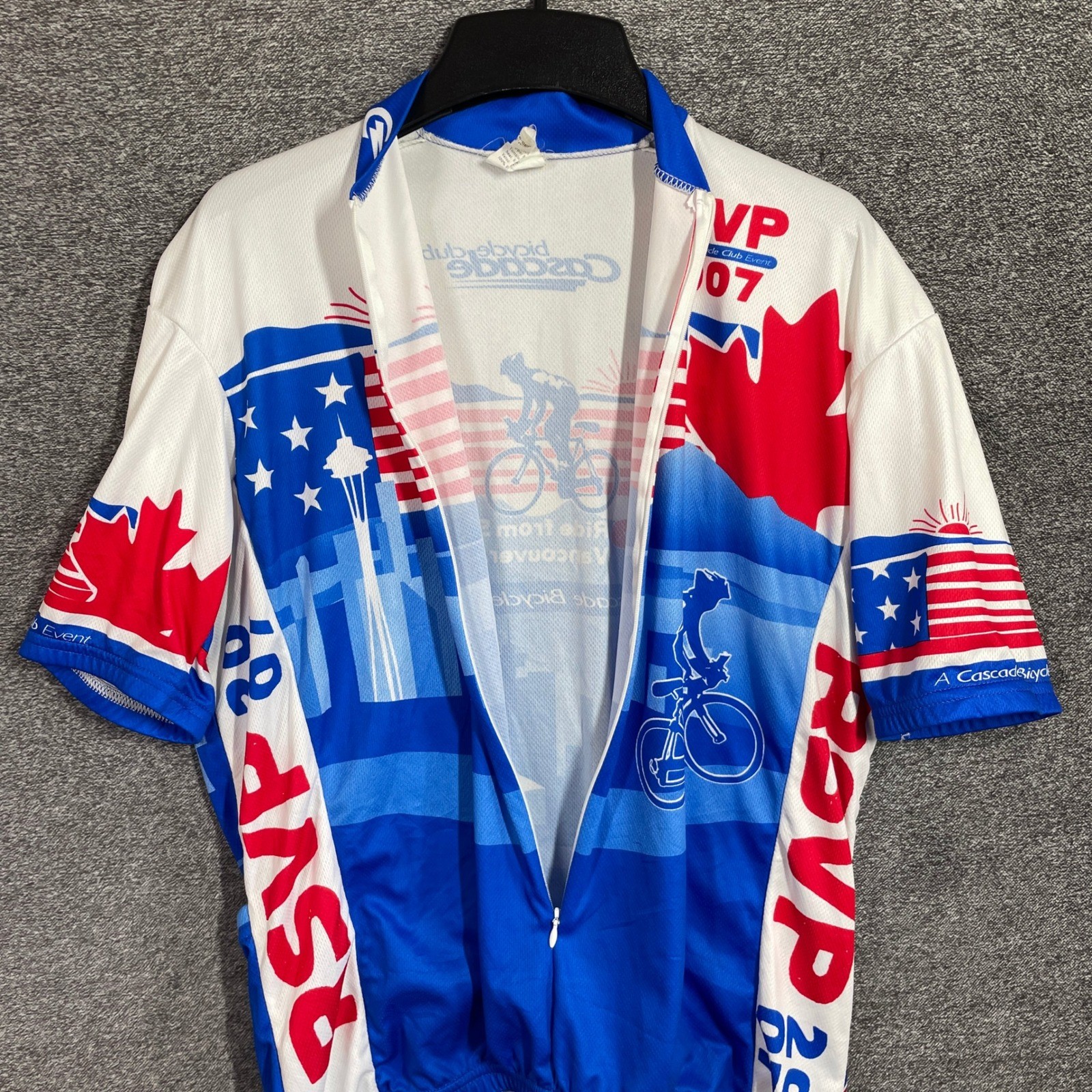 VOmax Cycling Jersey Mens L Cascade Bicycle Club RSVP 2007 Seattle Vancouver