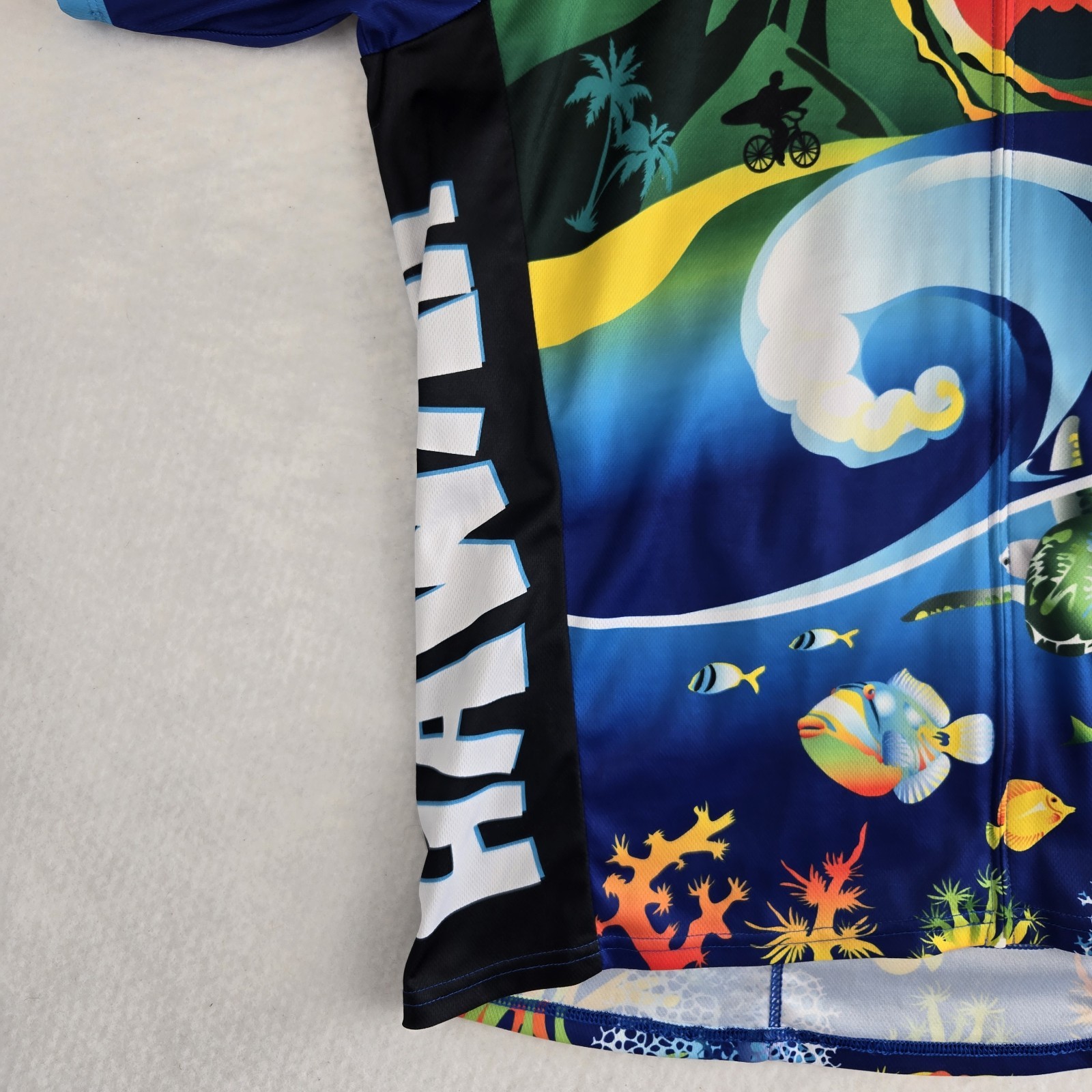 Free Spirit Wear Hawaii Men XL Cycling Jersey Short Sleeve UV Wicking 3 Pockets