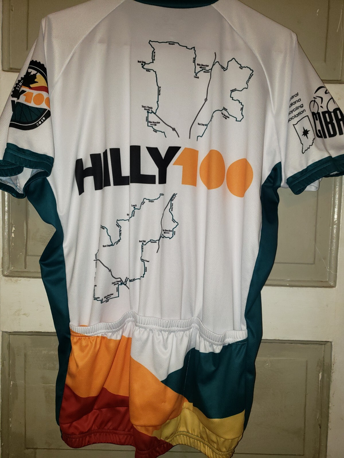 Peak 1 Sports Hilly 100 Short Sleeve Full Zip Bicycle Riding Jersey Unisex XL