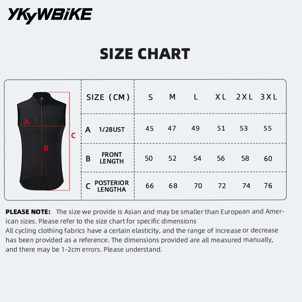 YKYWBIKE Mens Windproof Cycling Vest Thermal MTB Bike Gilet Sleeveless Jacket