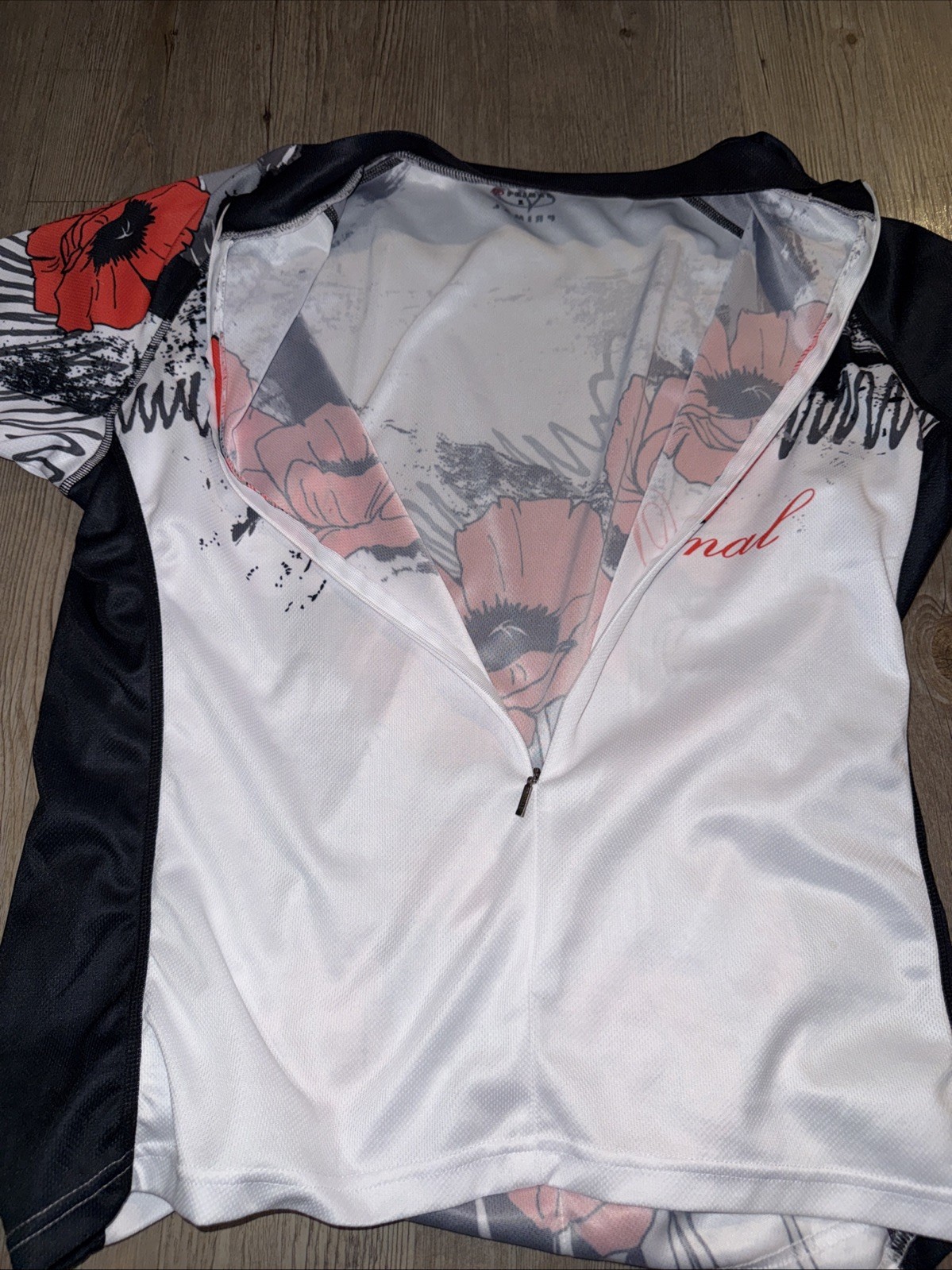Primal Women’s Cycling Jersey Size XL Bike Shirt Short Sleeves Poppy Floral NWOT