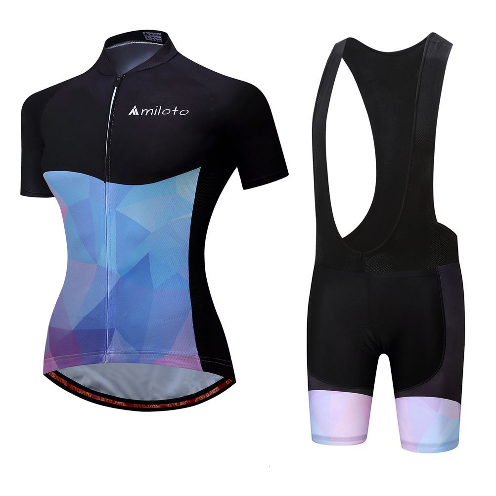 Women’s Padded Cycling (Bib) Shorts Short Sleeve Jersey Reflective Bike Wear Kit