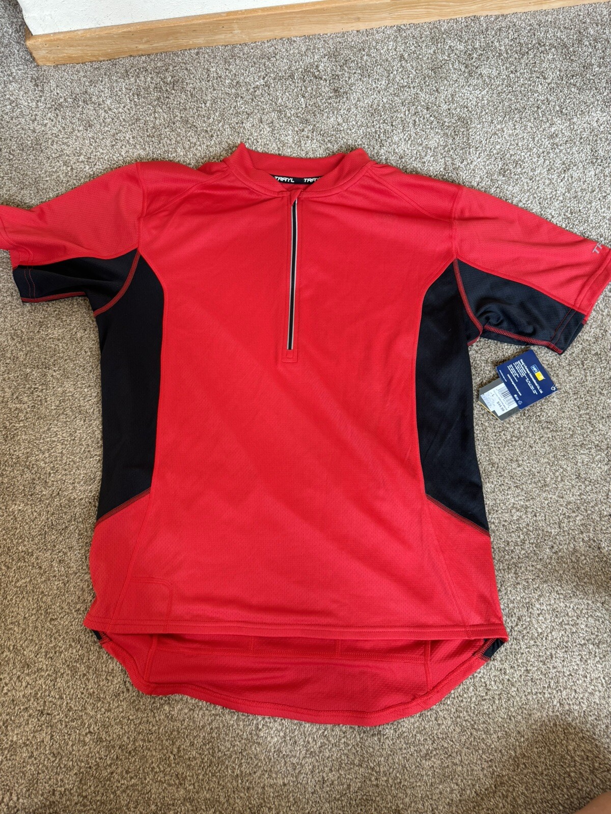 Mens Trayl Cycling Jersey Casual Cut Zip Short Sleeve Reflective Glass Cleaner