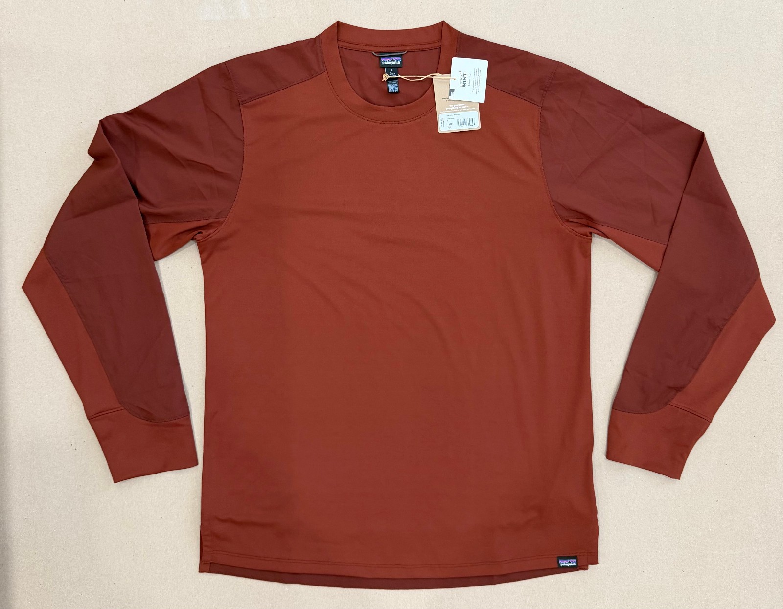 Patagonia Long-Sleeved Dirt Craft Bike Jersey shirt, Small, Brown, NEW (23891)