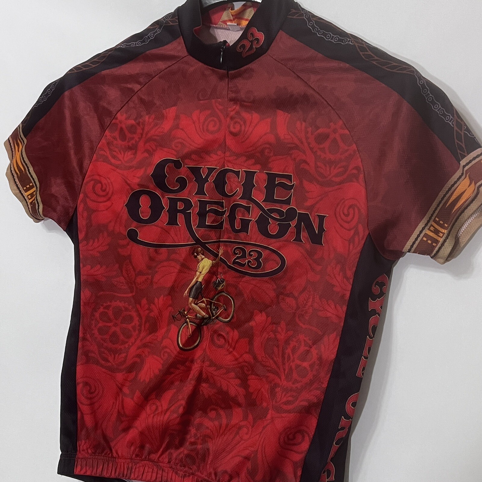 Cycle Oregon 23 Racing Sports Athletic 1/2 Zip Cycling Performance Shirt Large