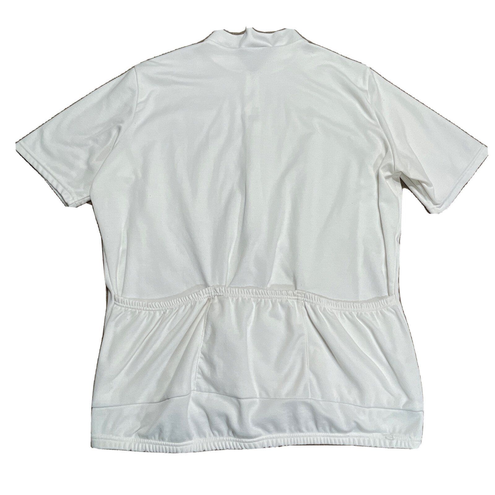 Performance Cycling Jersey Womens L White Short Sleeve Pockets Half Zip