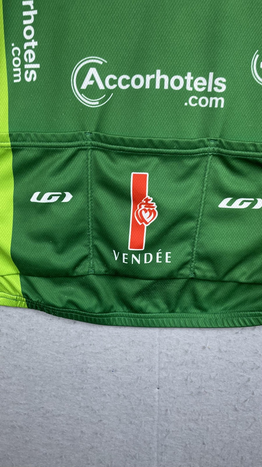 Louis Garneau Europcar Vendee Cycling Jersey Mens 3XL Green Full Zip Bike Shirt