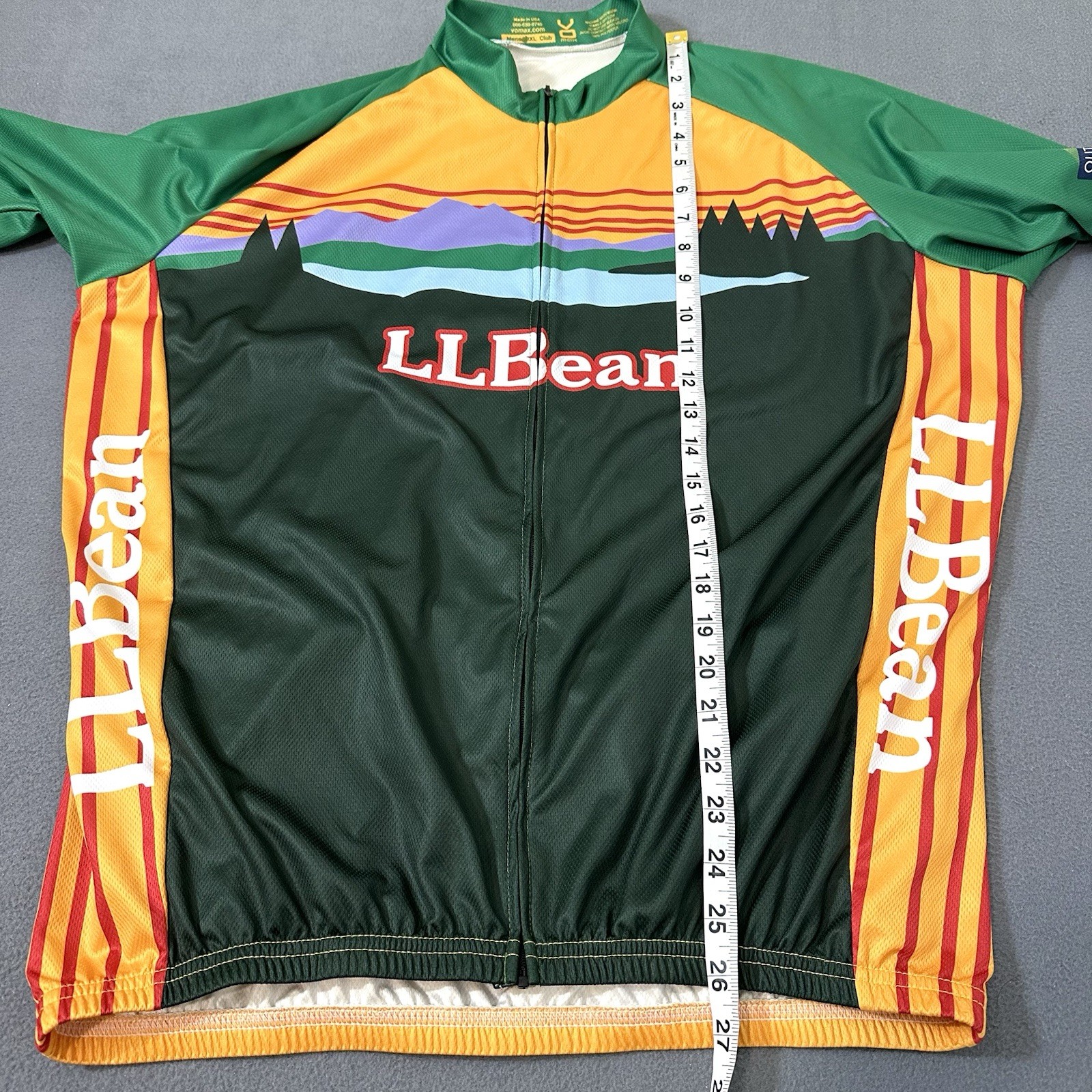 LL Bean Vomax Full Zip Cycling Jersey Mens 2XL XXL