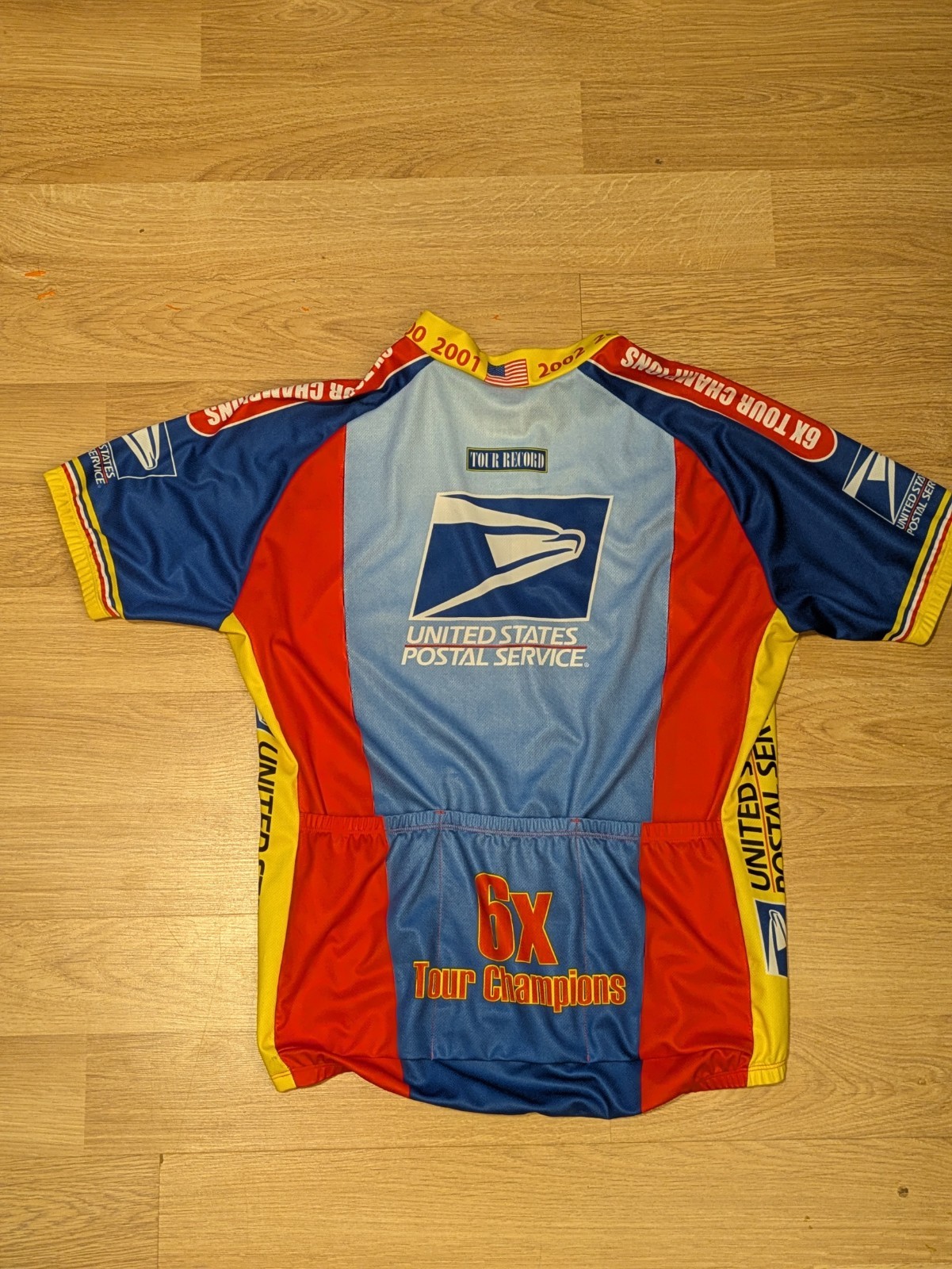 USPS 6X Tour de France Champion Cycling Jersey Men Yellow, Size XL