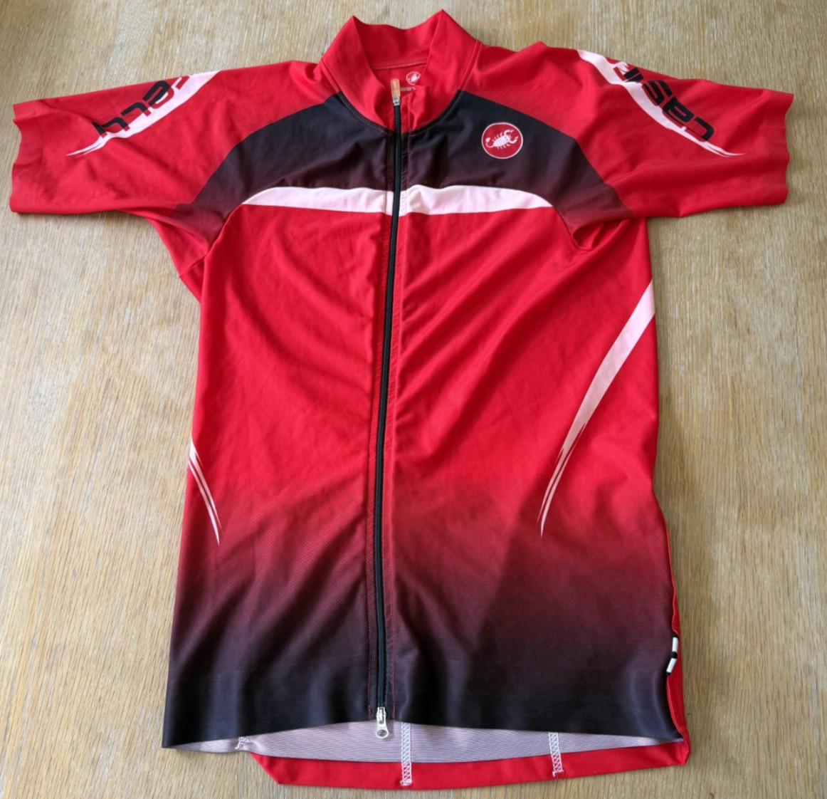 Castelli Rosso Corsa Body Paint Cycling Jersey Aero Race Fit Full Zip Men’s L