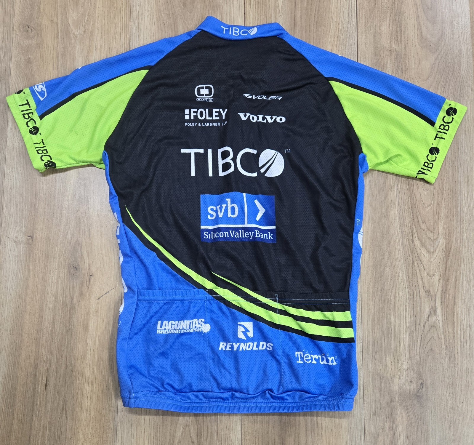 Voler Team TIBCO Cycling Jersey, Sz Medium, Has Signatures, Full Zipper