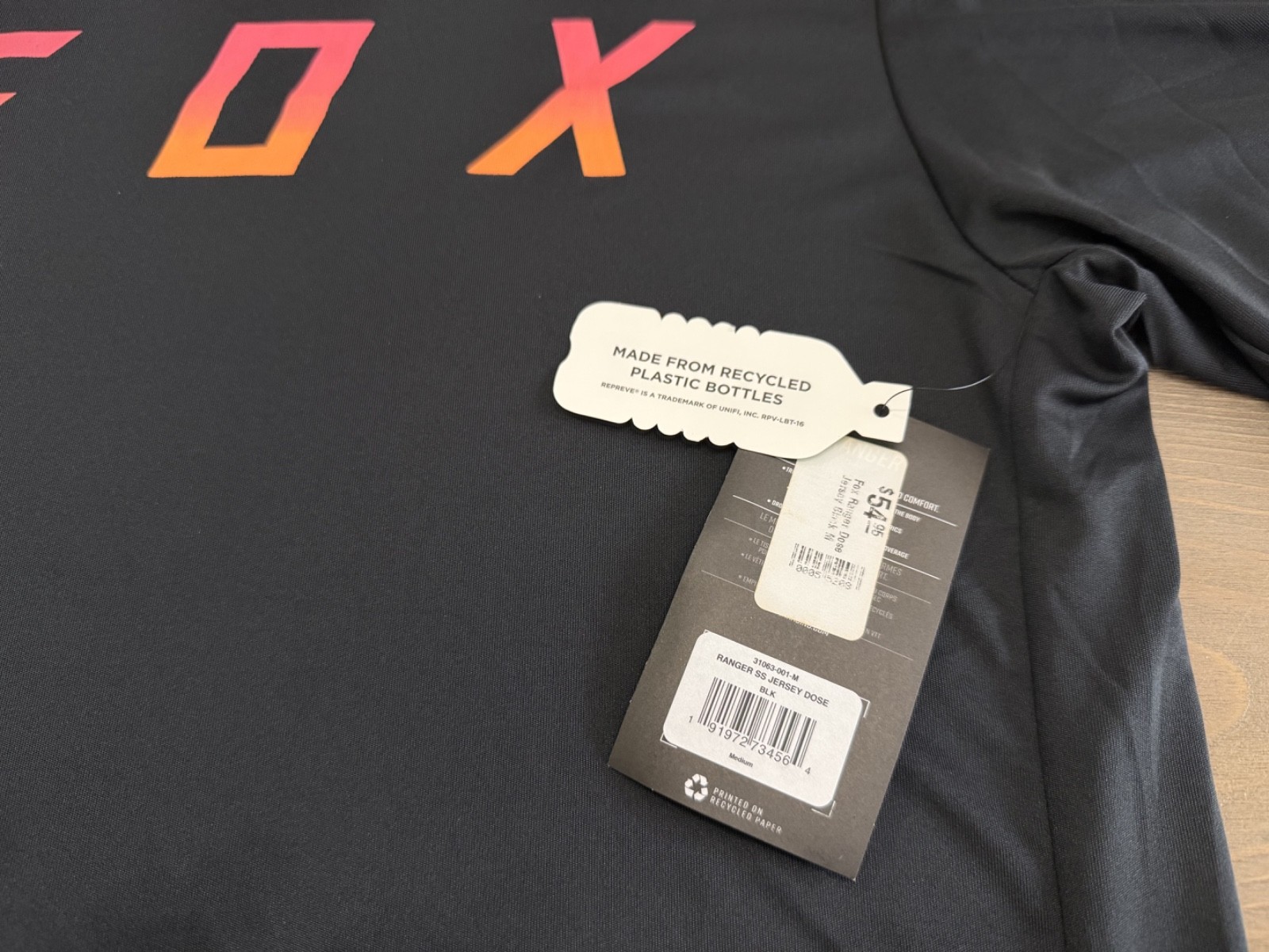 $55 Fox Ranger SS Jersey 31063-001 Black MTB Cycling Shirt Mens MEDIUM