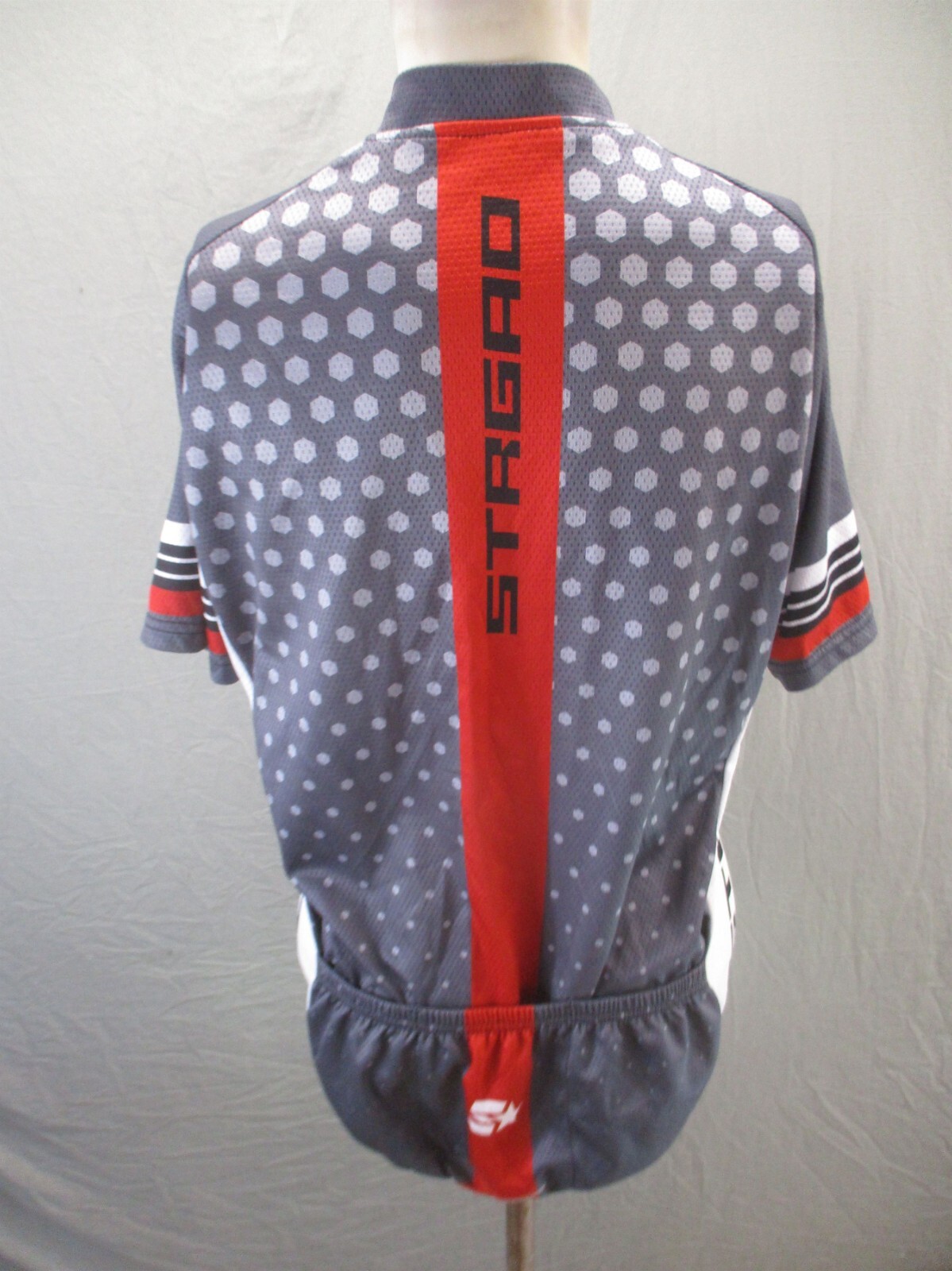 Strgao Size L Mens Full Zip Elastic Waist Pocket Short Sleeve Cycling Jersey 166