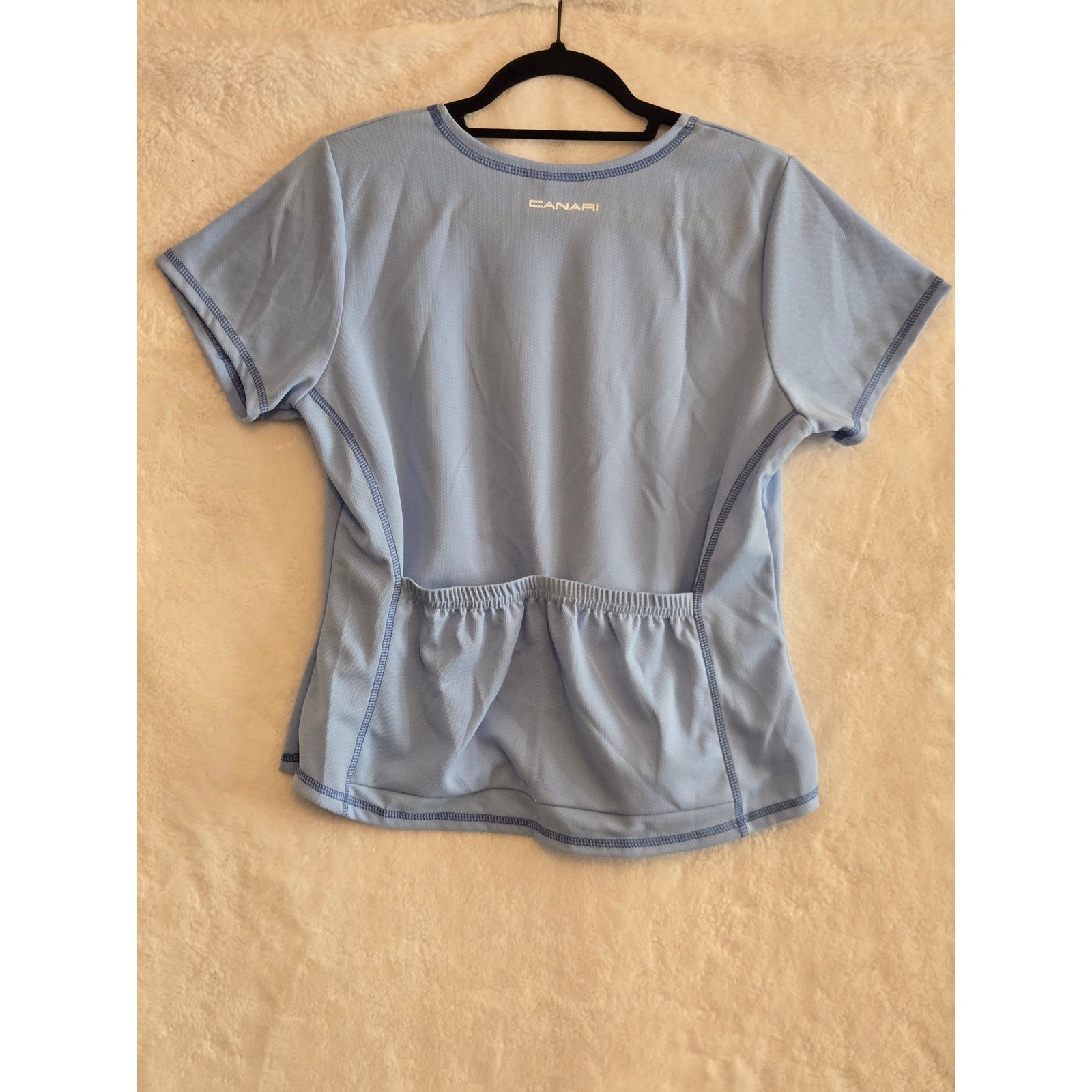 Canari DryCore Cycling Jersey Womens XL Blue Short Sleeve Contrast Stitch 2260