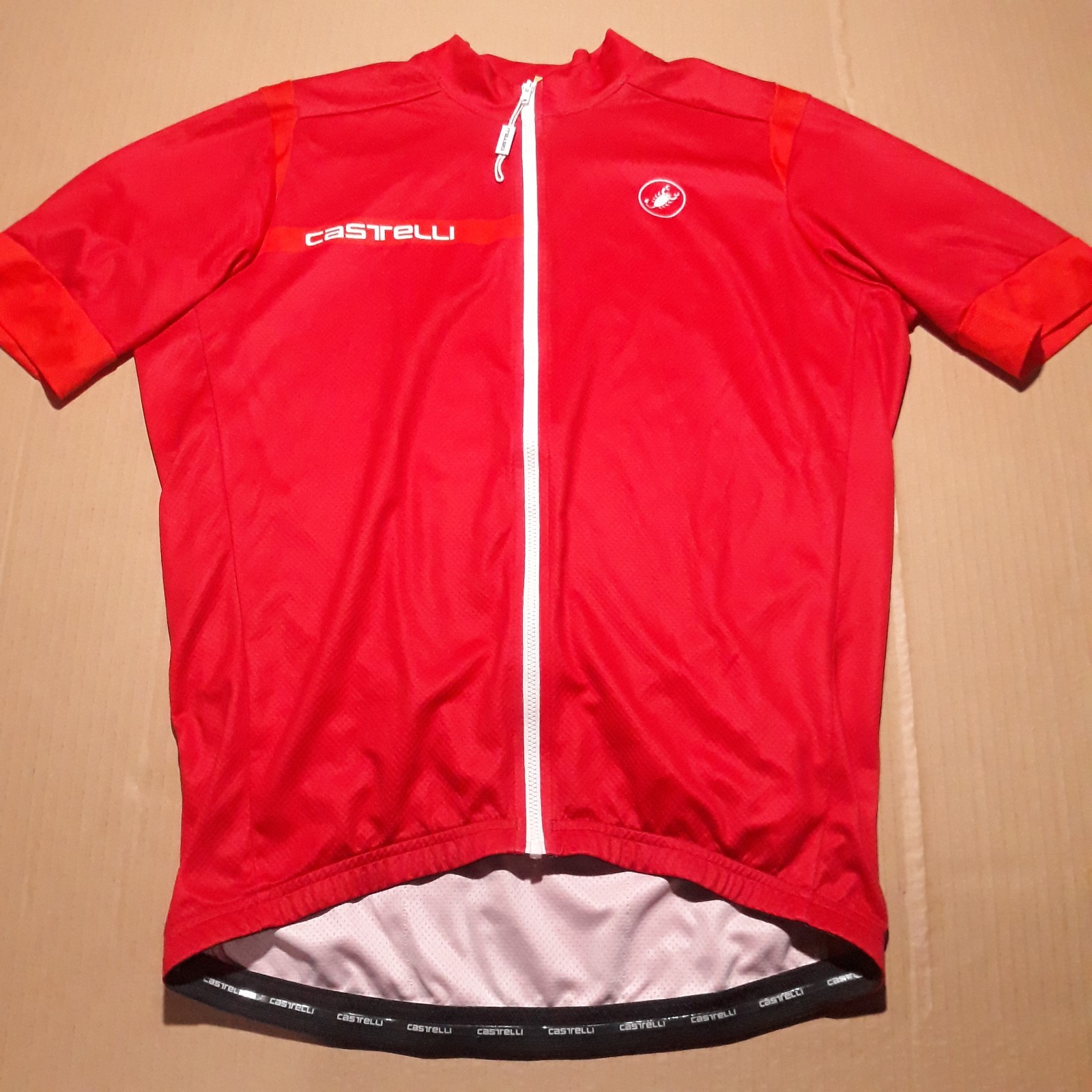 Castelli Cycling Shirt Men’s Large Fondo Fit Red Full Zip Bike Jersey
