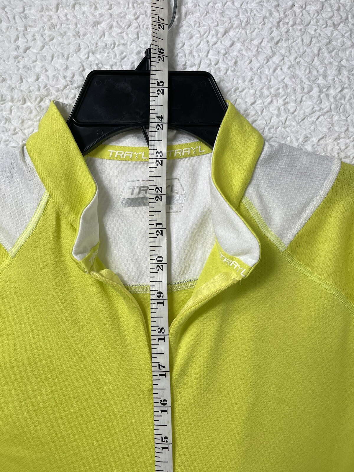 TRAYL Womens Yellow Cycling Jersey Size M Short Sleeve 1/2 Zip Back Pocket
