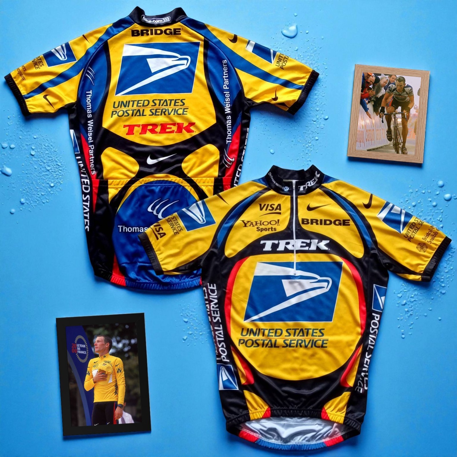 RARE LTD 2000 USPS TREK Yellow Ed. Nike Cycling Jersey Tour de France (fits M)