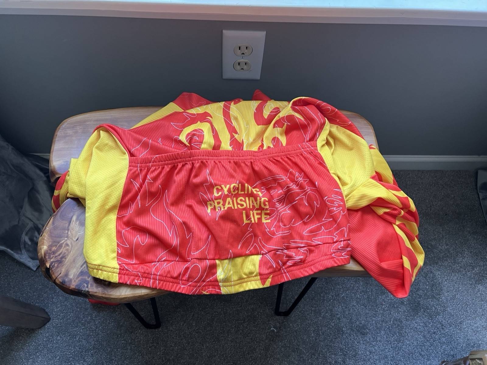 Men’s Cycling Kit XL Red, Black And Yellow, Long Sleeve Top, Full Length Pants