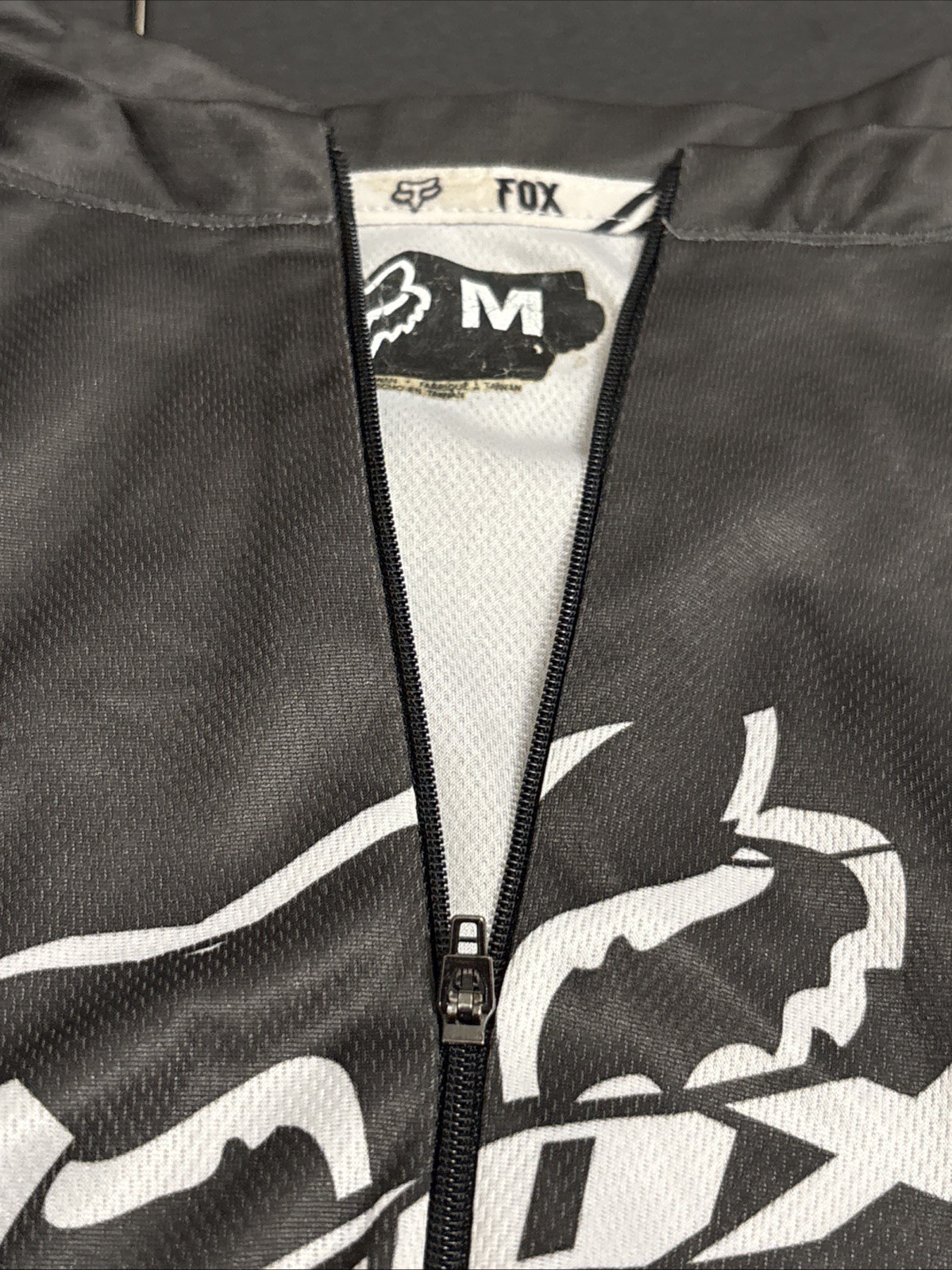 FOX Racing Men’s M Gray/White/Black Full Zip Bicycle Jersey