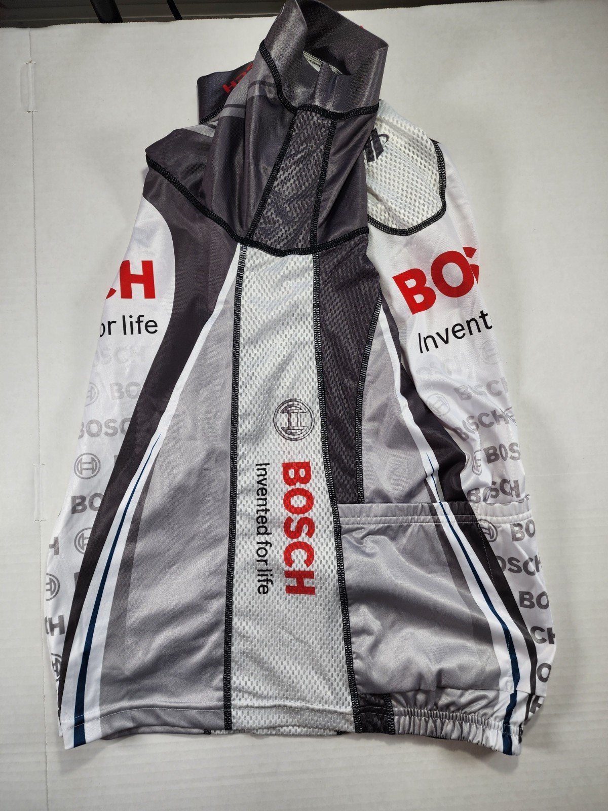 Hincapie Cycling Jersey Mens XL Gray White Graphic Athletic Race Fit Socks Bosch