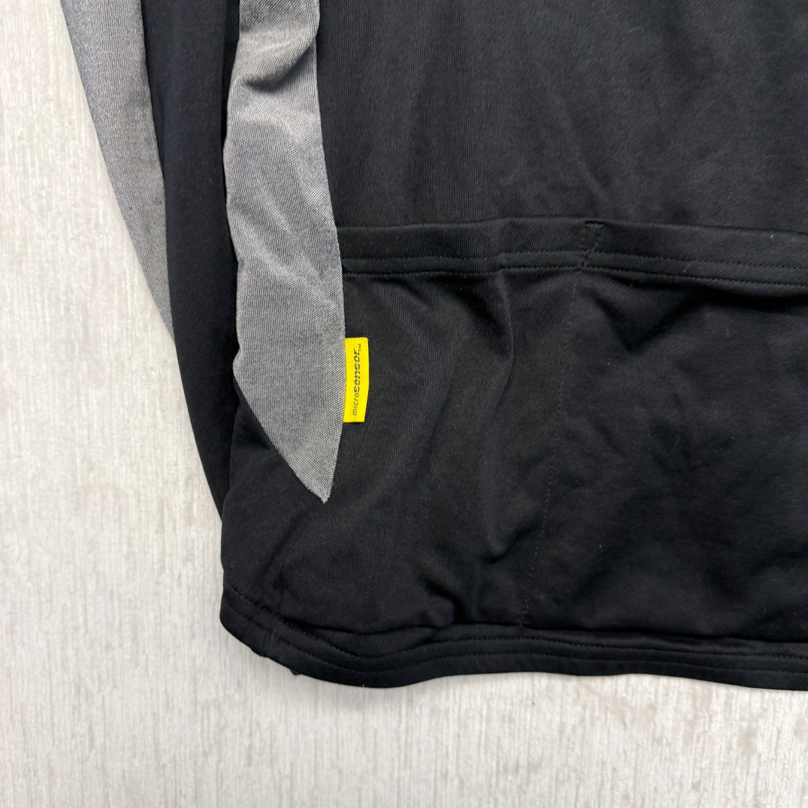 Pearl Izumi MicroSensor Cycling Jersey Men Large Black Gray Athletic Quarter Zip