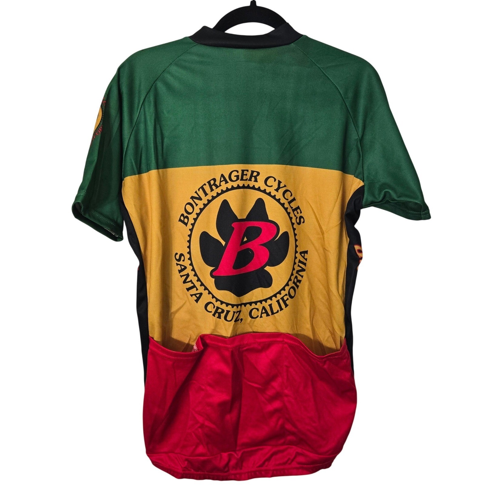 Vintage Bontrager Cycles Rasta Cycling Jersey Paw Print NWT USA Made Large 90s