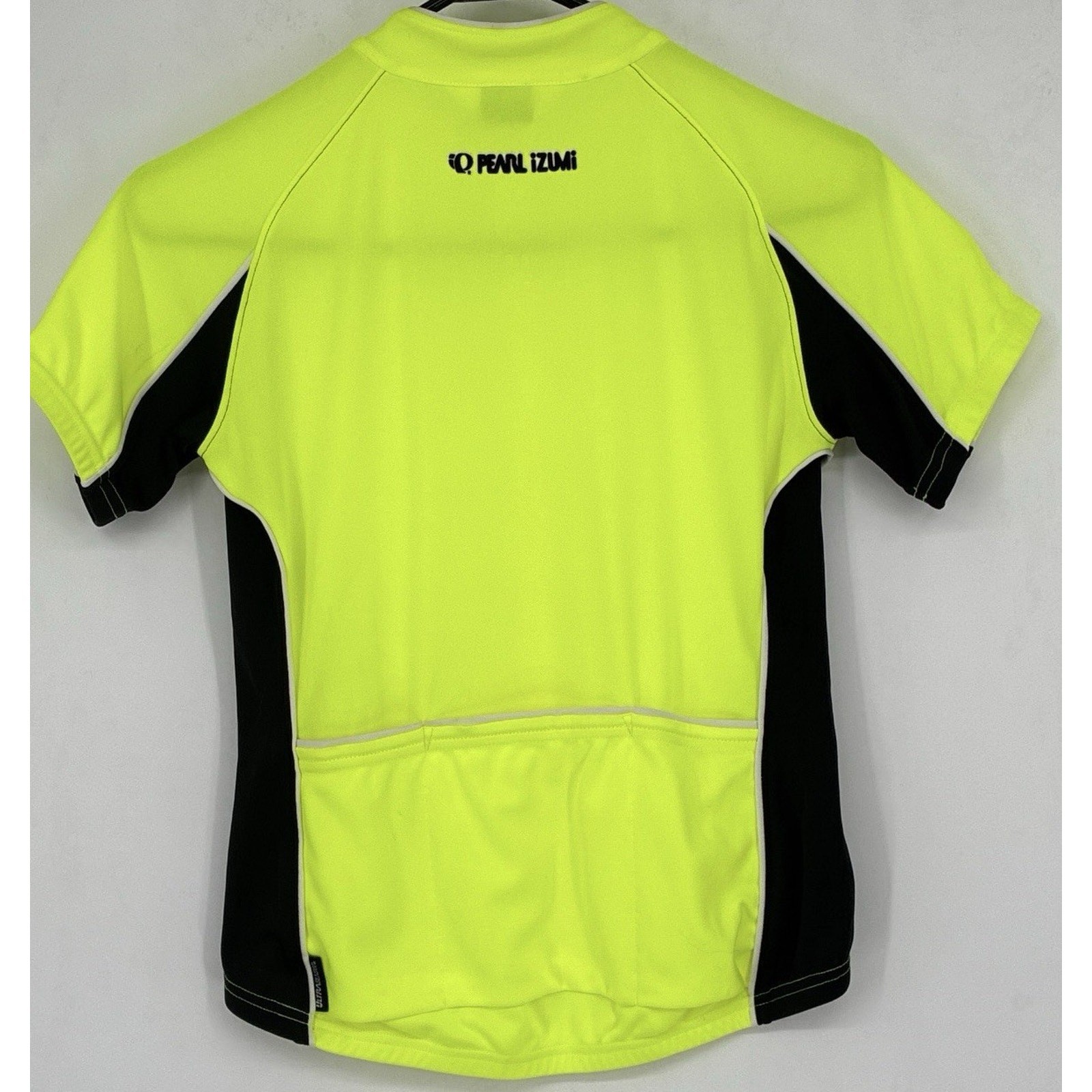 Wmns Pearl Izumi Sz S Neon YlwGrn Full zip Back pockets SS Collar