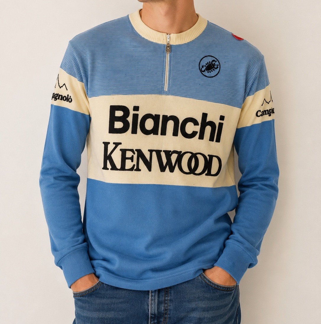 Castelli Blanchi Kenwood Wool Cycling Jersey Patagonia 80’s Made In Italy Sz 4